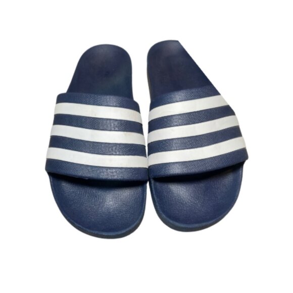 Men\'s Adidas Blue & White Striped Slides | Size 10 | Comfortable & Stylish! main image 4